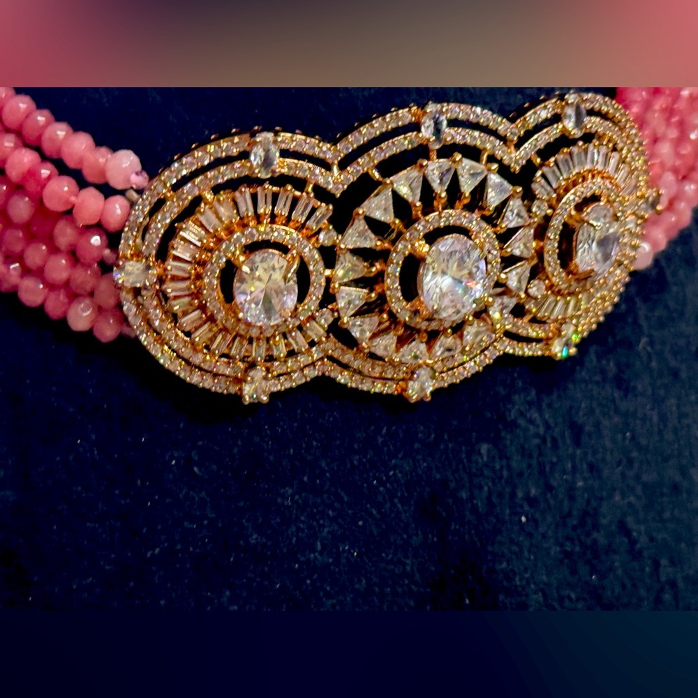 House Of RuSa Elegant Princess Necklace a stunning pendant and coral red stones